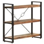 Bibliothèque à 3 niveaux 90x30x80cm Bois de récupération massif