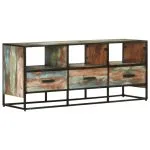 Meuble TV 110x30x45 cm Bois de récupération massif