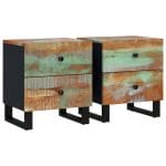 Tables de chevet 2 pcs 40x33x46 cm Bois massif de récupération