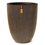 Capi Vase élégant Groove 34x46 cm Noir et doré
