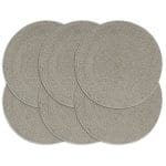 Napperons 6 pcs Gris Plain 38 cm Rond Coton