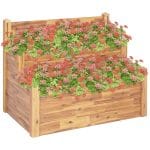 Jardinière sur 2 niveaux 110x75x84 cm Bois massif d'acacia