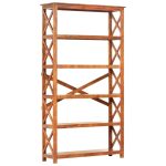 Bibliothèque 100x30x180cm Bois massif d'acacia et finition miel