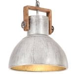 Lampe suspendue industrielle 25 W Argenté Rond 40 cm E27