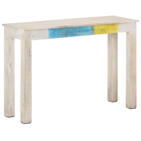 Table console Blanc 115x35x77 cm Bois de manguier brut
