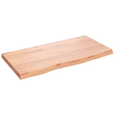 Étagère murale marron clair bois chêne massif traité