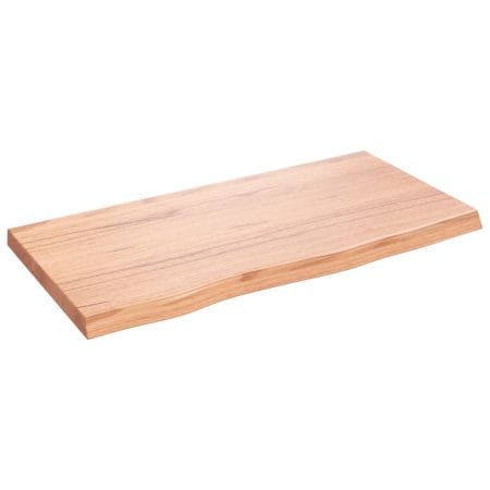 Dessus de table marron clair bois chêne massif traité