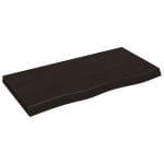 Dessus de table marron foncé bois chêne massif traité
