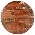 Dessus de table Ø 90x3,8 cm rond bois massif de récupération