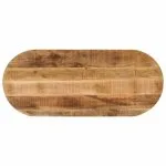 Dessus de table 80x40x3,8 cm ovale bois massif de manguier brut
