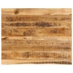 Dessus de table 90x80x3,8 cm bord vif bois massif manguier brut