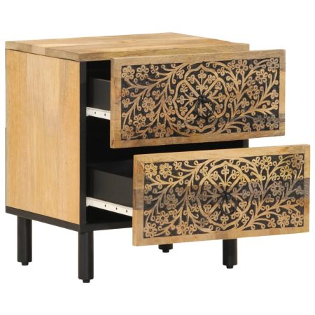 Tables de chevet 2 pcs 40x33x46 cm Bois de manguier solide
