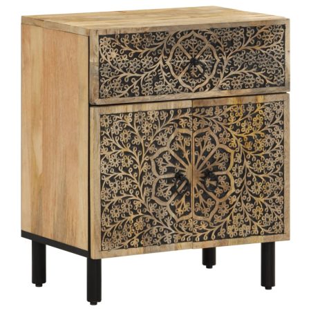 Table de chevet 50x33x60 cm bois de manguier massif