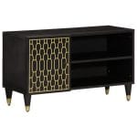 Meuble TV 80x31x46 cm bois massif de manguier