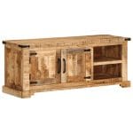 Meuble TV 110x35x45 cm bois massif de manguier brut
