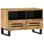Meuble TV 70x34x46 cm bois massif de manguier brut