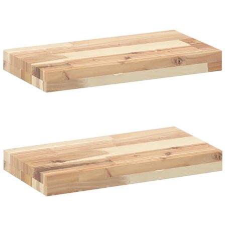 Étagères flottantes 2 pcs 40x20x4 cm acacia massif non traité