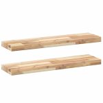 Étagères flottantes 2 pcs 80x20x4 cm acacia massif non traité