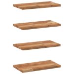 Étagères flottantes 4 pcs 40x20x2 cm acacia massif à l'huile