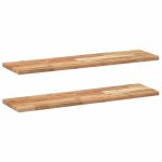 Étagères flottantes 2 pcs 80x20x2 cm acacia massif à l'huile