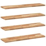 Étagères flottantes 4 pcs 80x20x2 cm acacia massif à l'huile