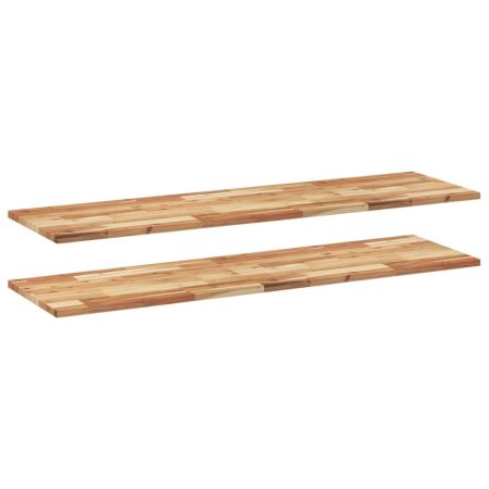 Étagères flottantes 2 pcs 140x40x2 cm acacia massif à l'huile