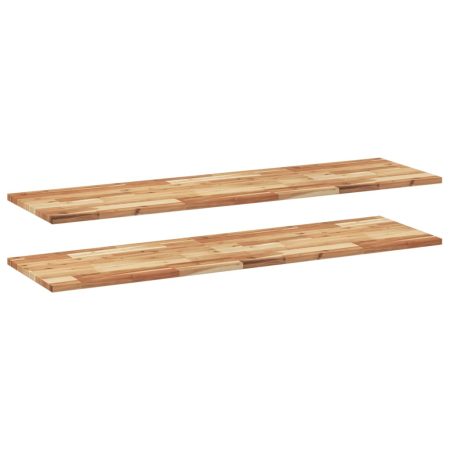 Étagères flottantes 2 pcs 160x40x2 cm acacia massif à l'huile