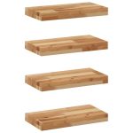 Étagères flottantes 4 pcs 60x20x4 cm acacia massif à l'huile