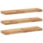 Étagères flottantes 3 pcs 80x20x4 cm acacia massif à l'huile