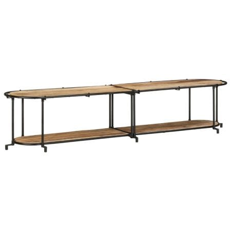 Meuble TV 200x42x40 cm bois massif de manguier brut