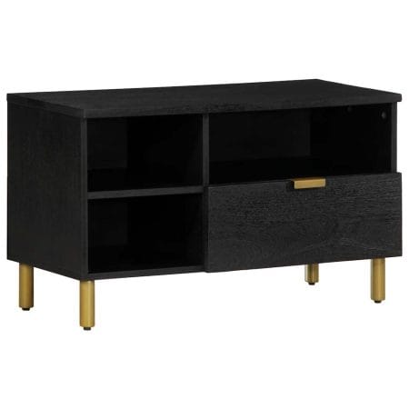 Meuble TV noir 80x33x46 cm bois d'ingénierie