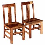 Chaises à manger lot de 2 bois massif
