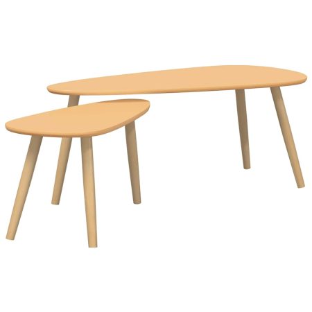 Ensemble de tables basses 2 pcs Bois de pin massif Marron