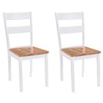 Chaises à manger lot de 2 blanc bois hévéa massif