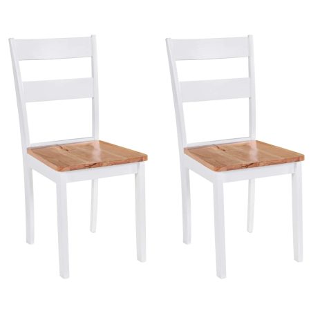 Chaises à manger lot de 2 blanc bois hévéa massif