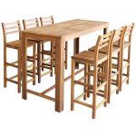 Table et chaises de bar 7 pcs Bois d'acacia massif