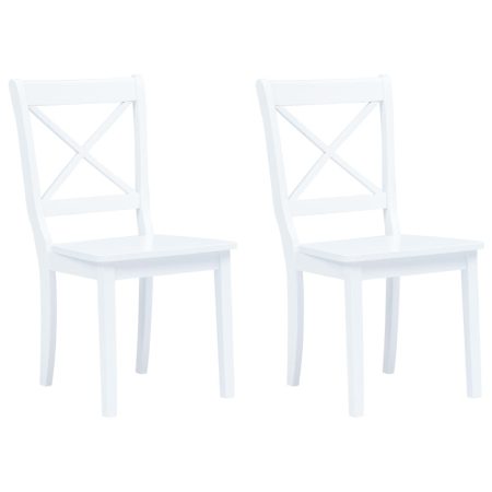 Chaises à manger lot de 2 blanc bois hévéa massif