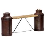Banc bouteille de lait 150x33x64 cm Bois de manguier solide