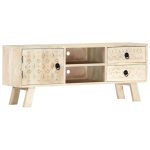 Meuble TV 110x30x44 cm Bois massif de manguier