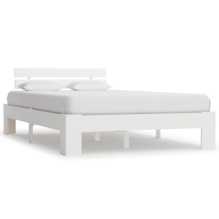Cadre de lit sans matelas blanc 140x200 cm bois de pin massif