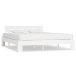 Cadre de lit sans matelas blanc 180x200 cm bois massif de pin