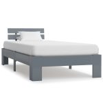 Cadre de lit sans matelas gris bois de pin massif 90x200 cm