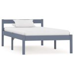 Cadre de lit sans matelas gris bois de pin massif 90x200 cm