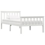 Cadre de lit sans matelas blanc bois de pin massif 90x200 cm