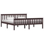 Cadre de lit sans matelas marron foncé pin massif 180x200 cm