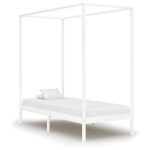 Cadre de lit à baldaquin sans matelas bois massif 100x200 cm