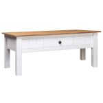 Table basse Blanc 100x60x43,5 cm Pin massif Assortiment Panama