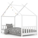 Cadre de lit d'enfant Blanc Bois de pin massif 70x140 cm