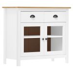 Buffet Hill Blanc 90x40x80 cm Bois de pin solide