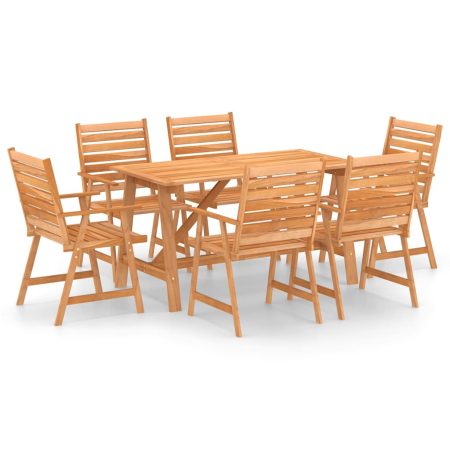 Ensemble à manger de jardin 7 pcs Bois d'acacia solide